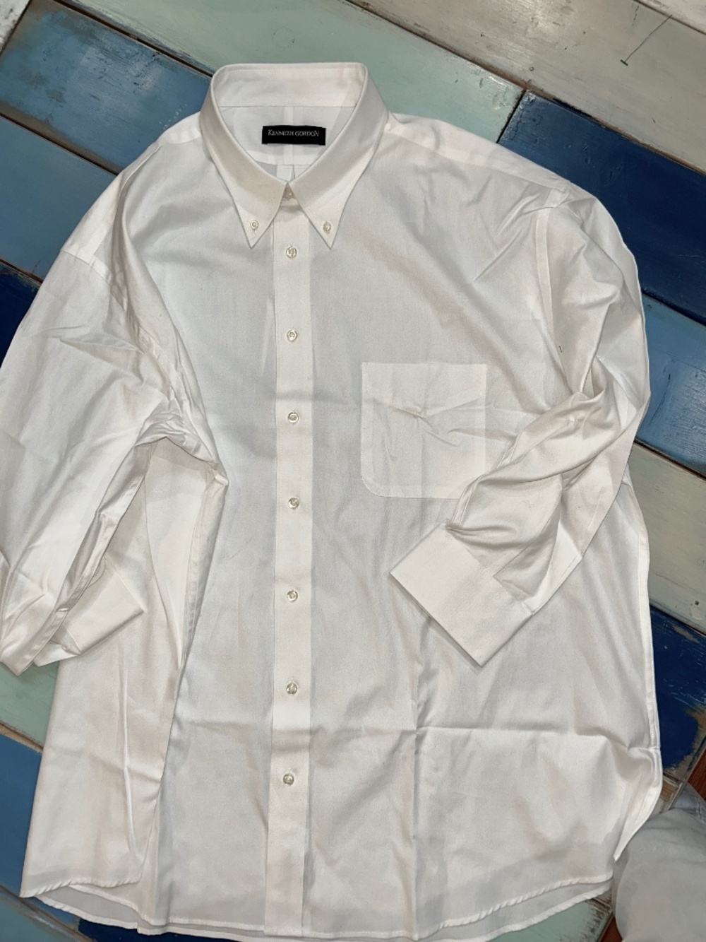 Kenneth Gordon White Dress Shirt Men’s 18.5 34 New